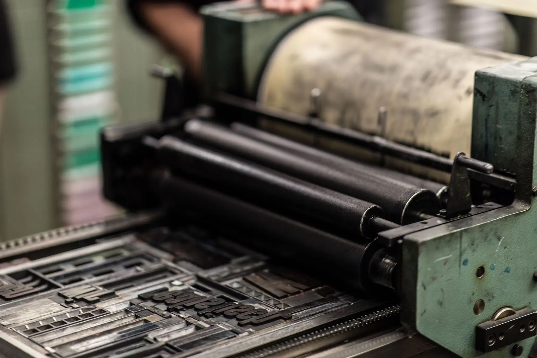Rollers of an old printing press